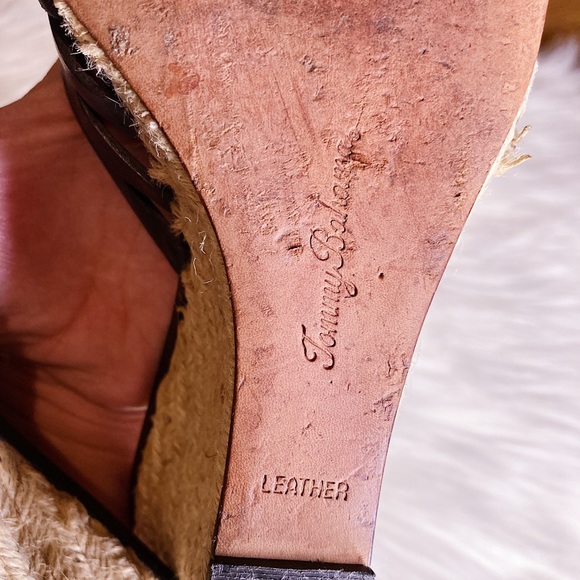 Tommy Bahama Braided Leather Slip On Wedges EUC SZ 8 1/2 - Picture 4 of 11